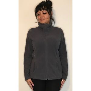 OLD NAVY LARGE GREY FLEECE ZIP UP COLLAR SWEATER
